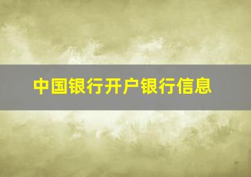 中国银行开户银行信息