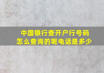 中国银行查开户行号码怎么查询的呢电话是多少