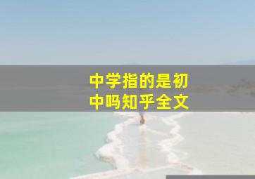 中学指的是初中吗知乎全文