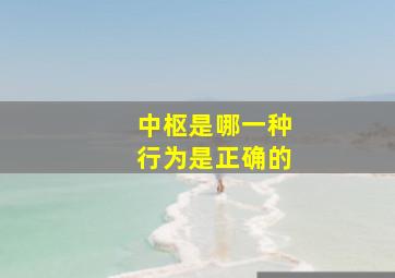 中枢是哪一种行为是正确的