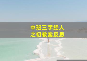 中班三字经人之初教案反思