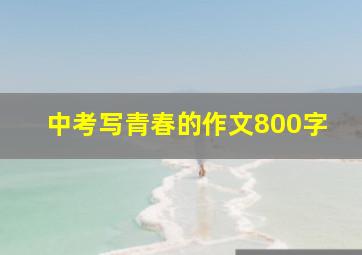 中考写青春的作文800字