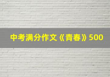 中考满分作文《青春》500