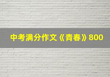 中考满分作文《青春》800