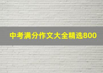 中考满分作文大全精选800