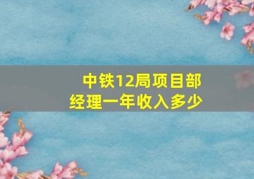 中铁12局项目部经理一年收入多少