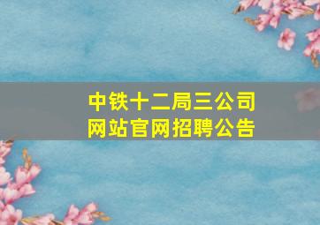 中铁十二局三公司网站官网招聘公告