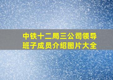 中铁十二局三公司领导班子成员介绍图片大全