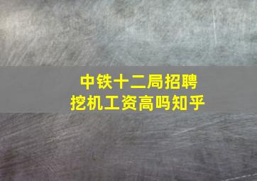 中铁十二局招聘挖机工资高吗知乎