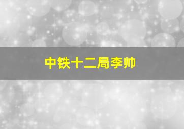 中铁十二局李帅