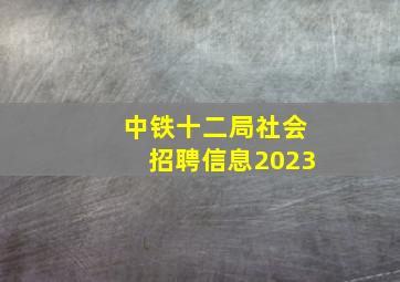 中铁十二局社会招聘信息2023