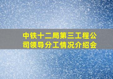 中铁十二局第三工程公司领导分工情况介绍会