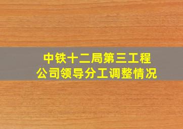 中铁十二局第三工程公司领导分工调整情况