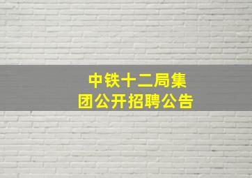 中铁十二局集团公开招聘公告