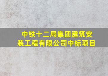 中铁十二局集团建筑安装工程有限公司中标项目