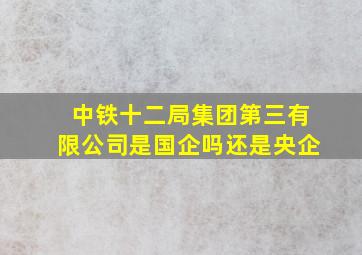 中铁十二局集团第三有限公司是国企吗还是央企