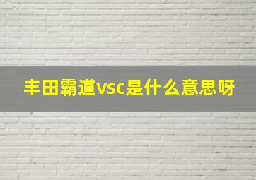 丰田霸道vsc是什么意思呀