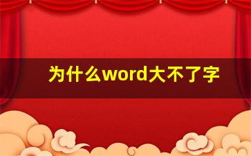 为什么word大不了字