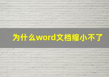 为什么word文档缩小不了