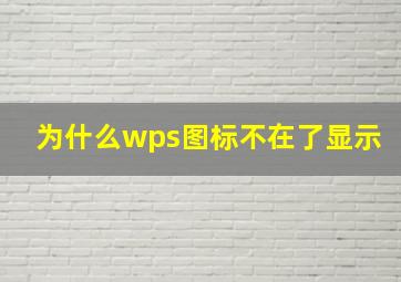 为什么wps图标不在了显示