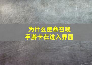 为什么使命召唤手游卡在进入界面