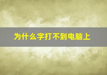 为什么字打不到电脑上