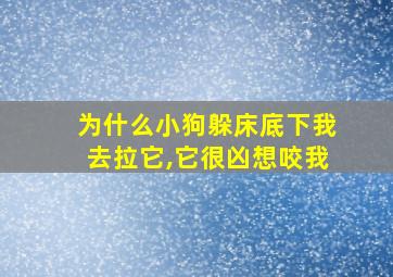 为什么小狗躲床底下我去拉它,它很凶想咬我