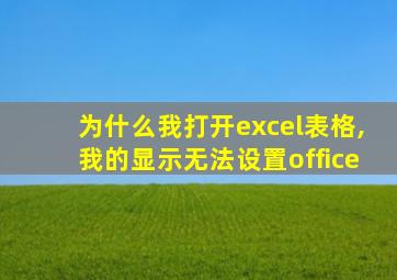 为什么我打开excel表格,我的显示无法设置office