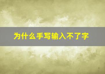 为什么手写输入不了字