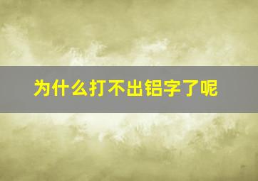 为什么打不出铝字了呢