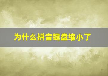 为什么拼音键盘缩小了