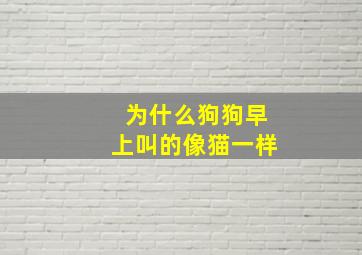 为什么狗狗早上叫的像猫一样