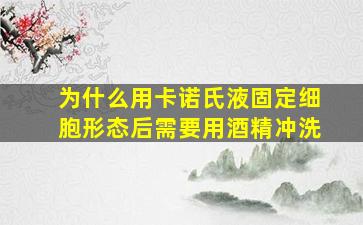 为什么用卡诺氏液固定细胞形态后需要用酒精冲洗