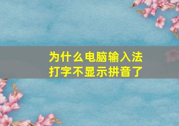 为什么电脑输入法打字不显示拼音了