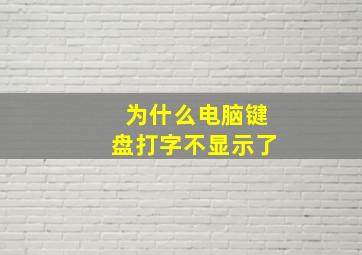 为什么电脑键盘打字不显示了