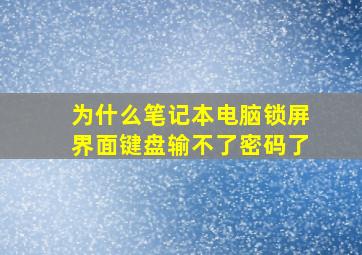 为什么笔记本电脑锁屏界面键盘输不了密码了