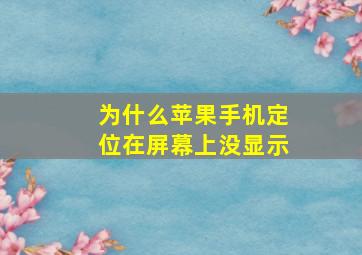 为什么苹果手机定位在屏幕上没显示