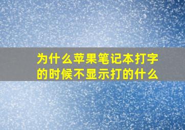 为什么苹果笔记本打字的时候不显示打的什么