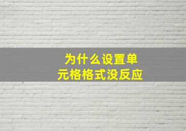 为什么设置单元格格式没反应