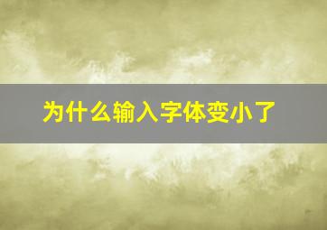 为什么输入字体变小了