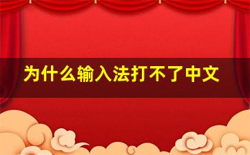 为什么输入法打不了中文