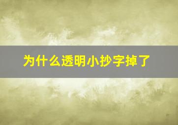 为什么透明小抄字掉了