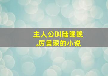 主人公叫陆晚晚,厉景琛的小说