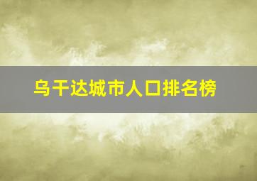 乌干达城市人口排名榜