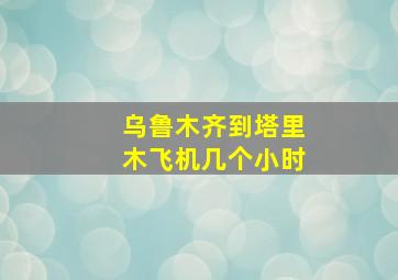 乌鲁木齐到塔里木飞机几个小时