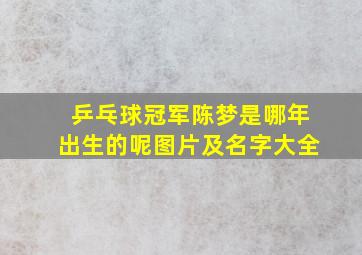 乒乓球冠军陈梦是哪年出生的呢图片及名字大全