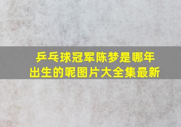 乒乓球冠军陈梦是哪年出生的呢图片大全集最新