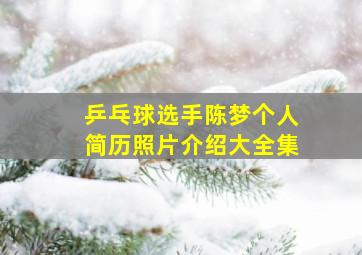 乒乓球选手陈梦个人简历照片介绍大全集