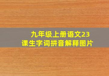 九年级上册语文23课生字词拼音解释图片