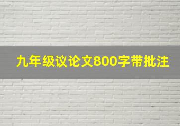 九年级议论文800字带批注